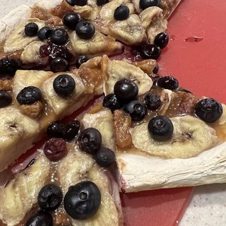Banana Blueberry Walnut Pizza