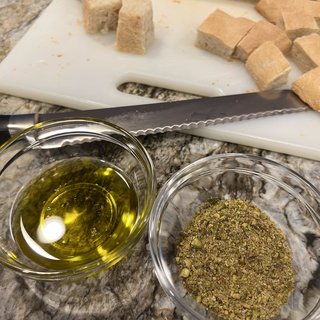 Moroccan Batbout Bread with Olive Oil and Pistachio Dukha